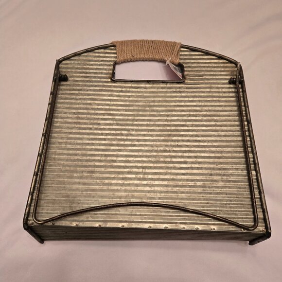 RED CO.  Corrugated Metal Cookbook Display Stand & Recipe Holder  Sz: 11" x 11" - Picture 3 of 8